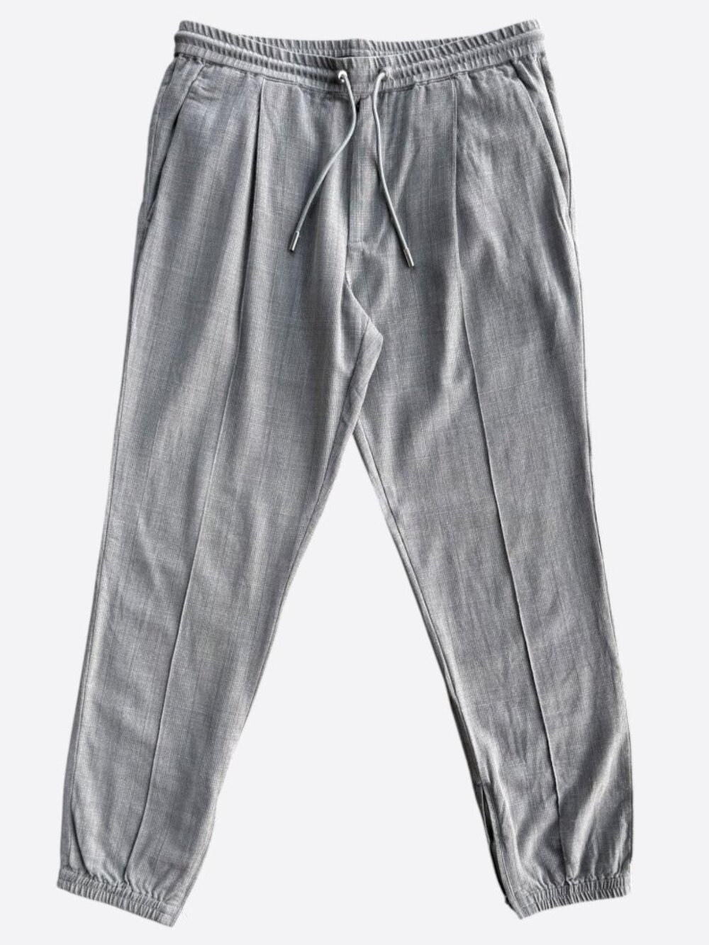 Dior Grey Pleated Wool Jogger Pants